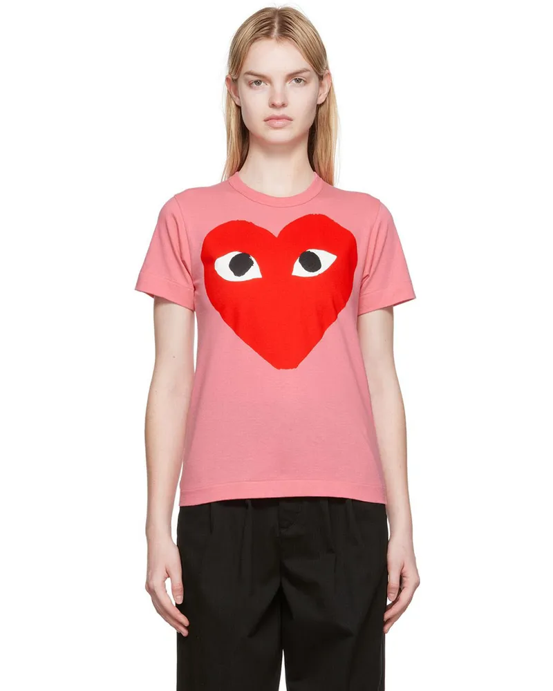 Comme des Garçons Pink Big Heart T-Shirt Pink