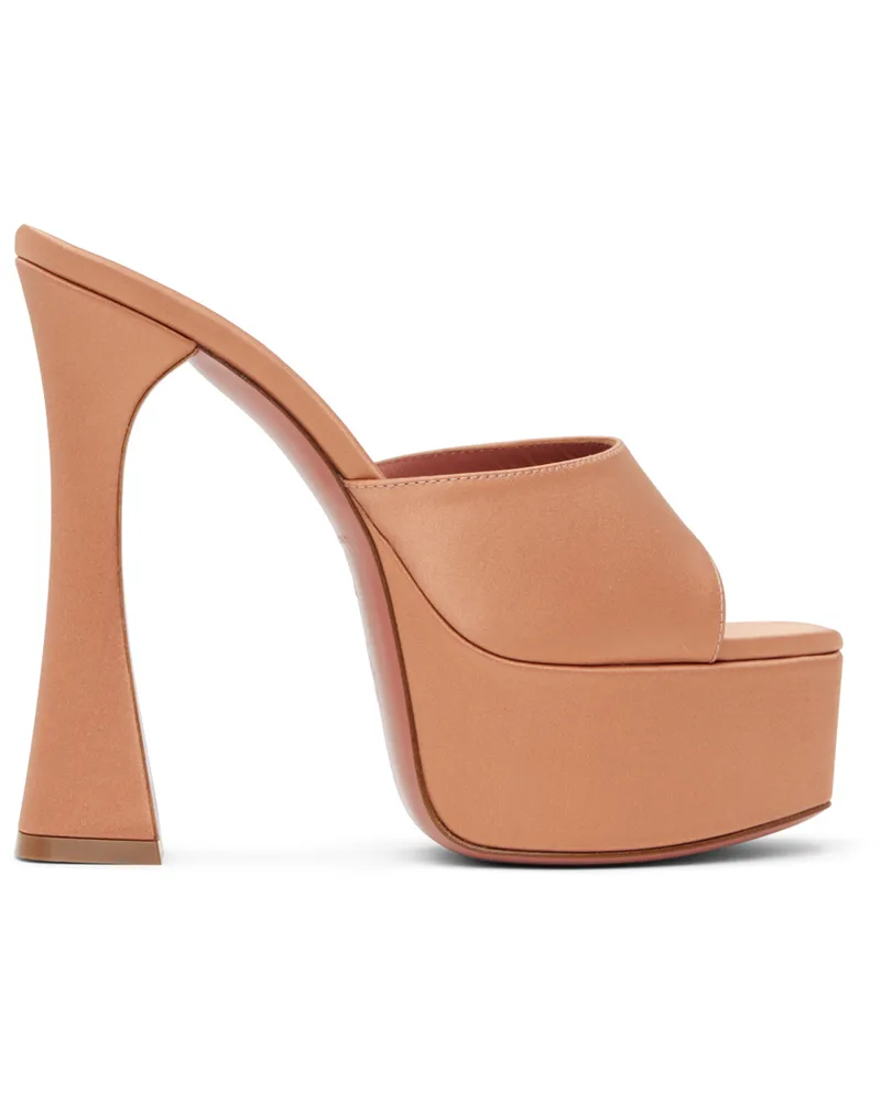 Amina Muaddi Tan Dalida Heeled Sandals Latte