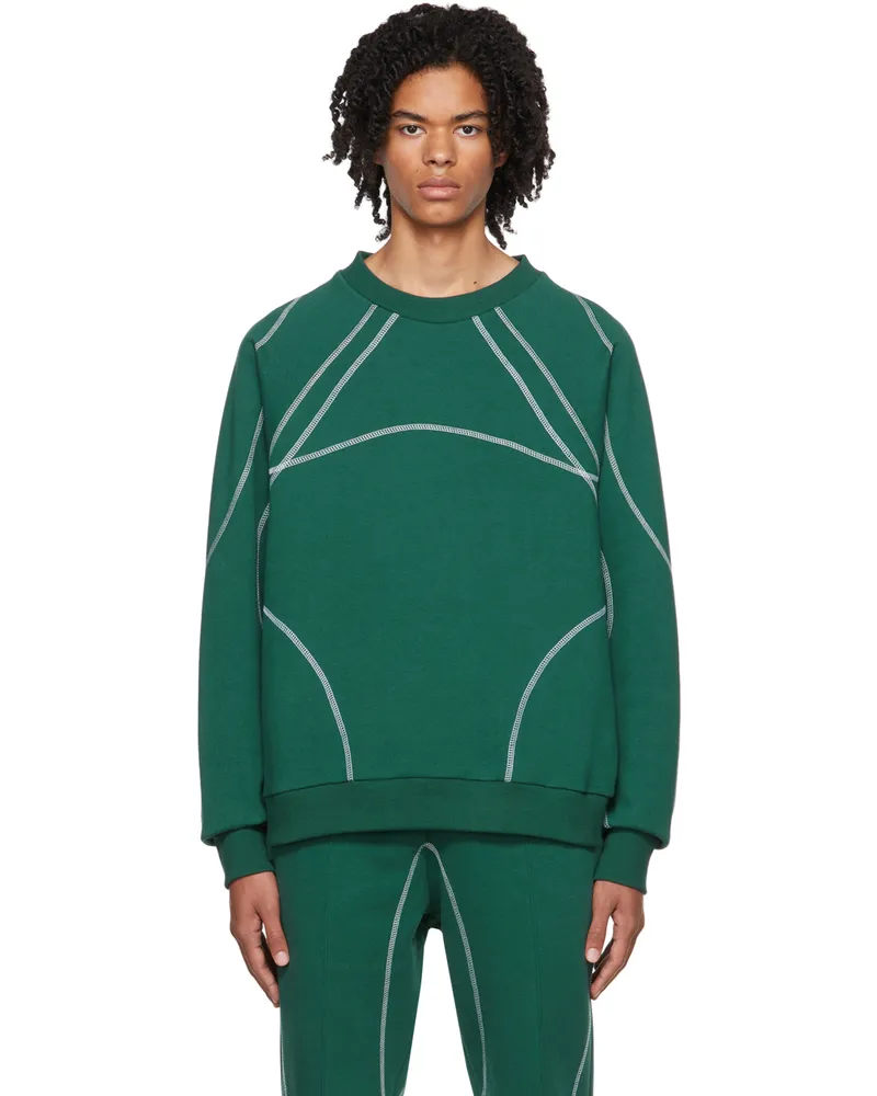 Saul Nash Green Overlock Stitch Sweatshirt Forest