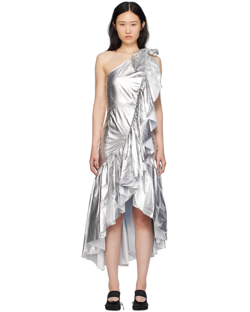 Maison Margiela Silver Ruffles Midi Dress 905