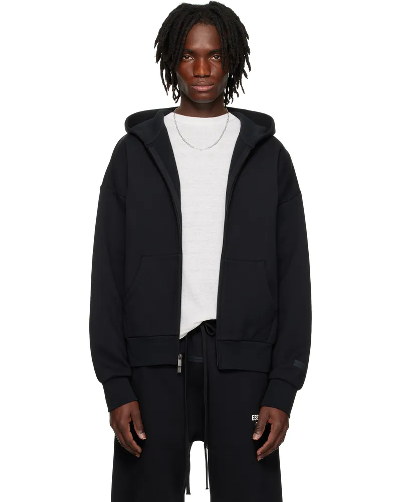 Fear of God Black Classic Full Zip-Up Hoodie Jet