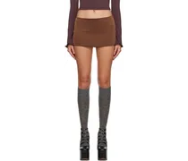 Brown Zip Miniskirt