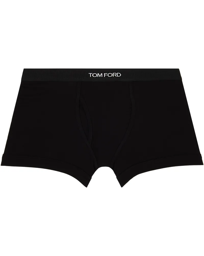 Tom Ford Black Cotton Boxer Briefs Black