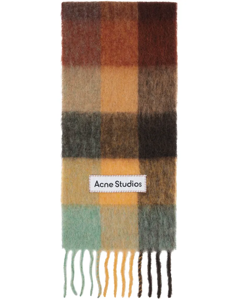 Acne Studios Multicolor Mohair Checked Scarf Bo9
