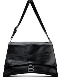 Balenciaga Black Medium Crush Sling Bag Black