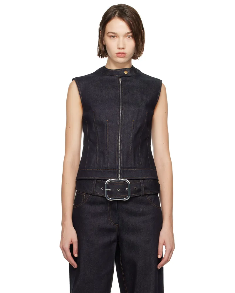 Aya Muse Blue Tita Denim Vest Raw