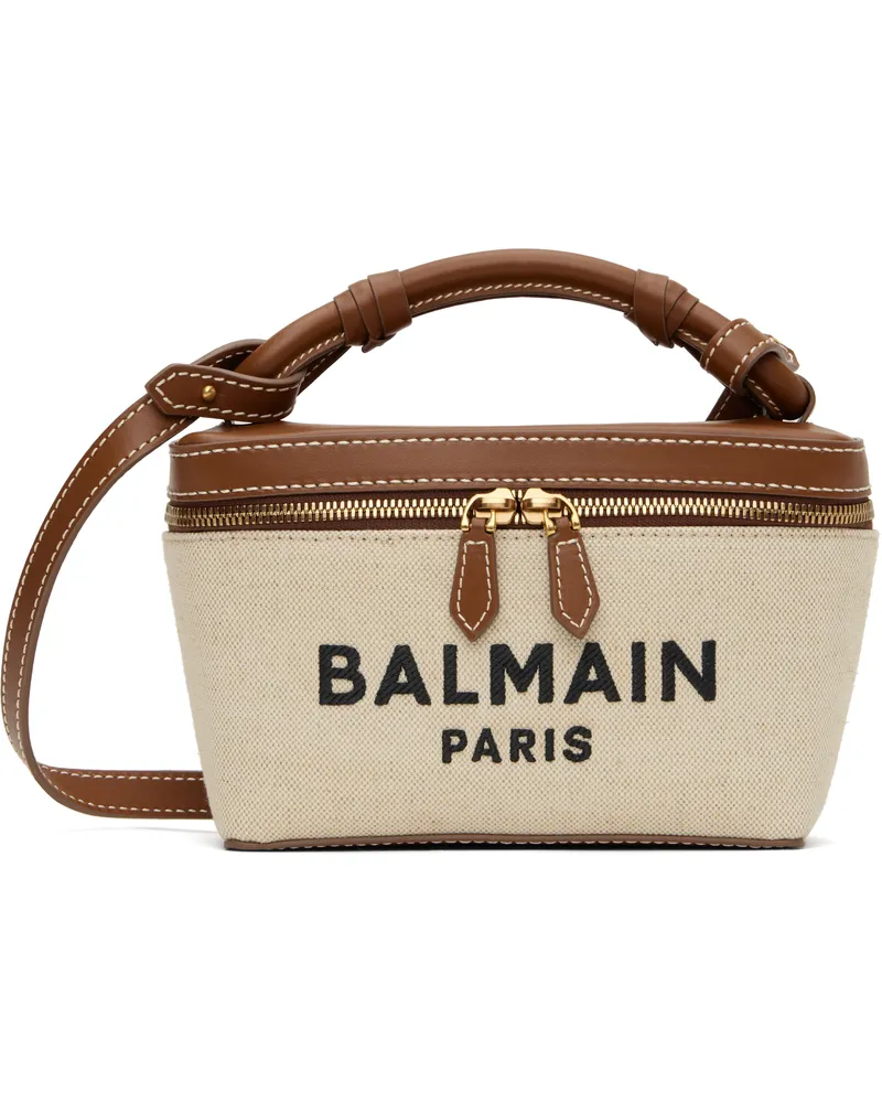 Balmain Beige & Brown B-Army Vanity Case Bag Gem