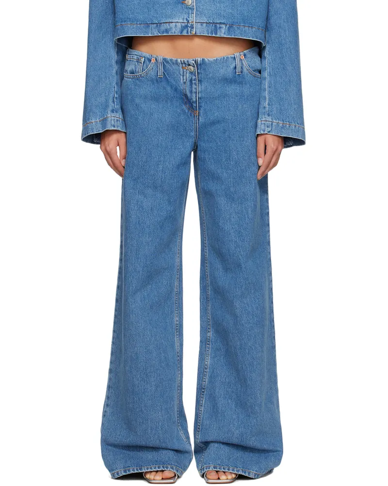 Magda Butrym Blue Wide Leg Jeans Blue
