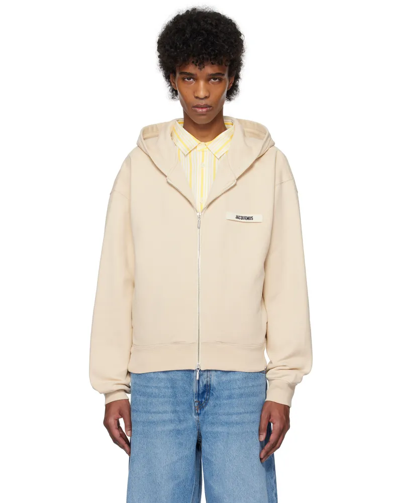 Jacquemus Beige La Casa 'The Gros Grain zipped' Hoodie 150