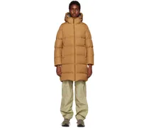 Brown Long Cocoon Down Jacket
