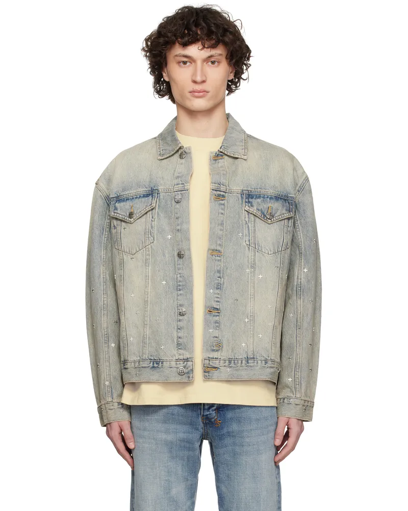 ksubi Blue Oh G Stagelight Metalik Denim Jacket Denim