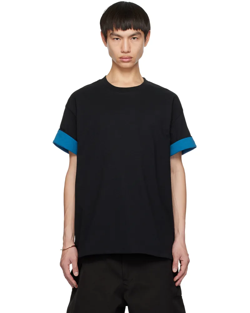 Bottega Veneta Black Double Layer T-Shirt 1007-black