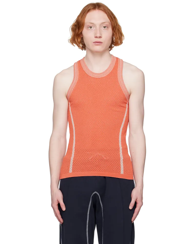 Saul Nash Orange Drop Stitch Tank Top Orange