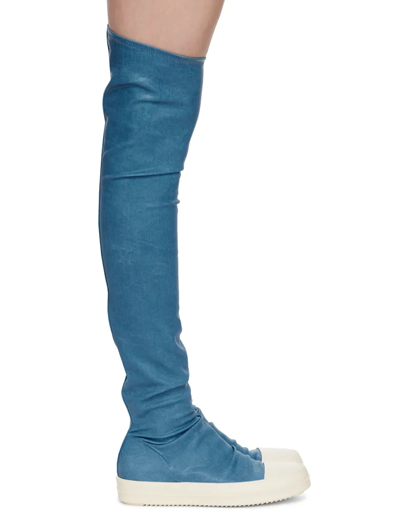 DRKSHDW by Rick Owens Blue Hollywood High Sock Sneaks Tall Boots 8611