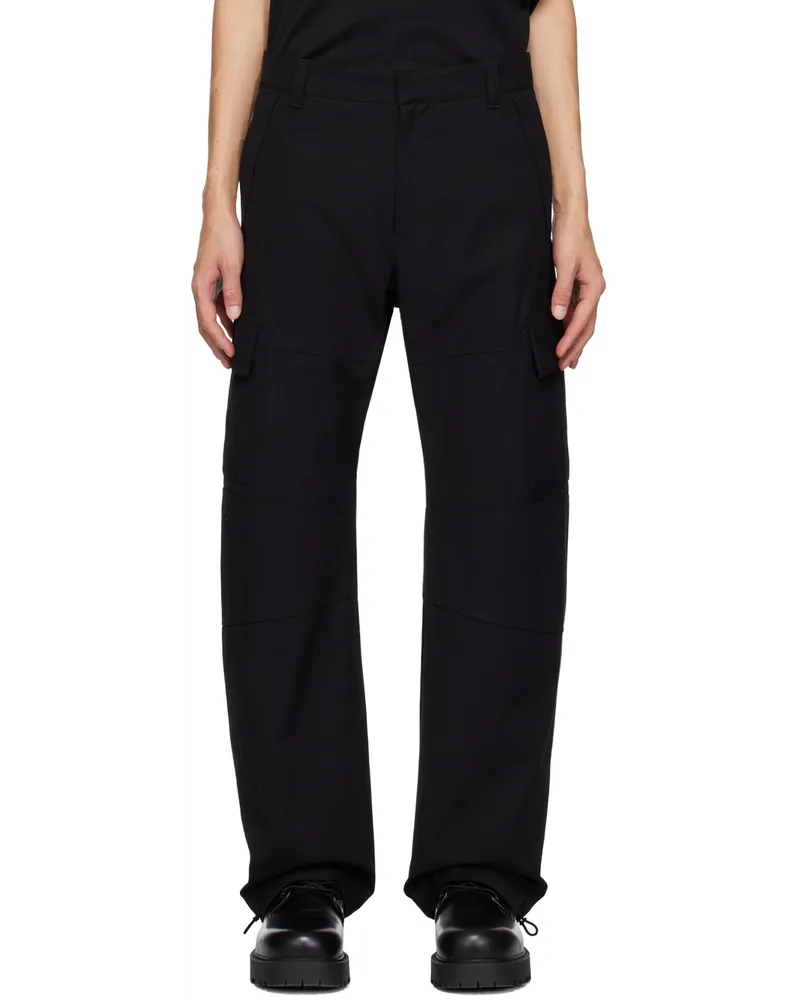 Givenchy Black Arched Cargo Pants 001-black