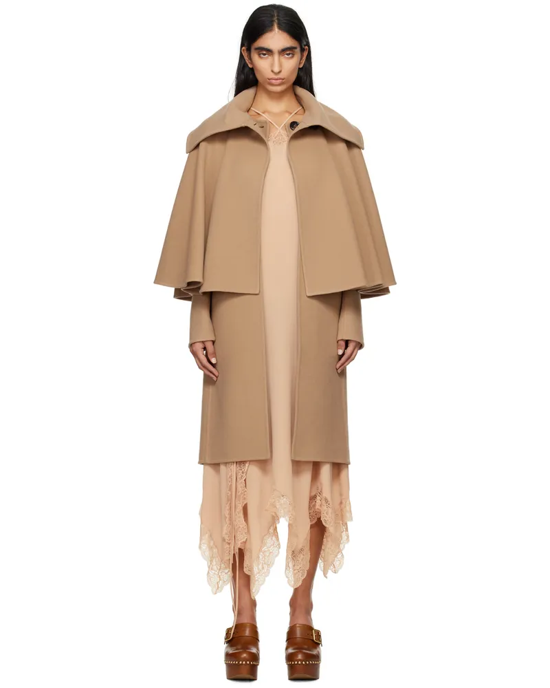 Chloé Tan Wool & Cashmere Coat 275