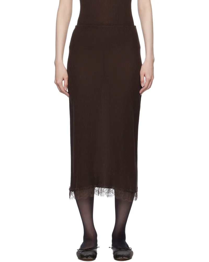 The Row Brown Indira Midi Skirt Dko