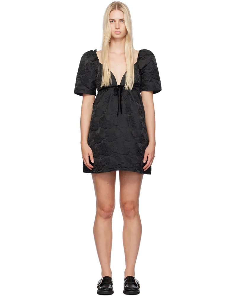 Ganni Black Floral Minidress 099