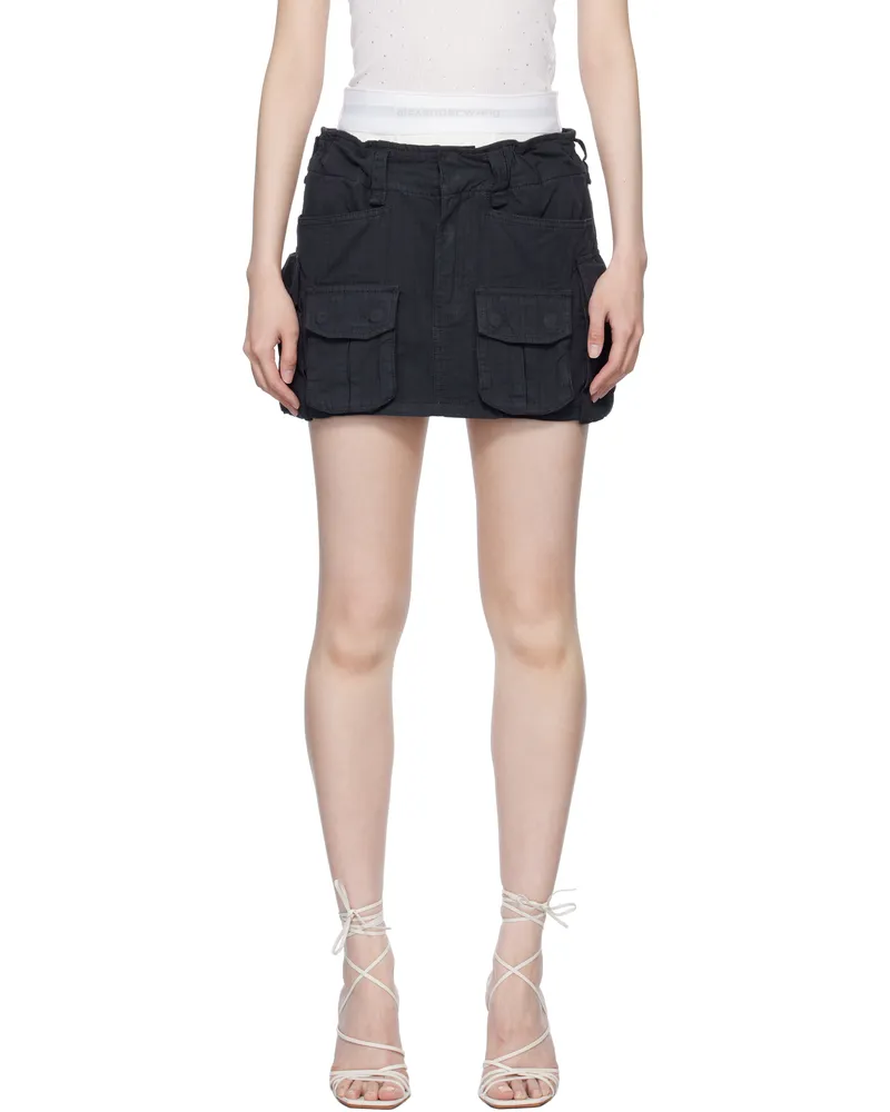 Alexander Wang Navy Pre-Styled Cargo Miniskirt Ashphalt