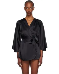 Fleur Du Mal Black Angel Sleeve Robe Black