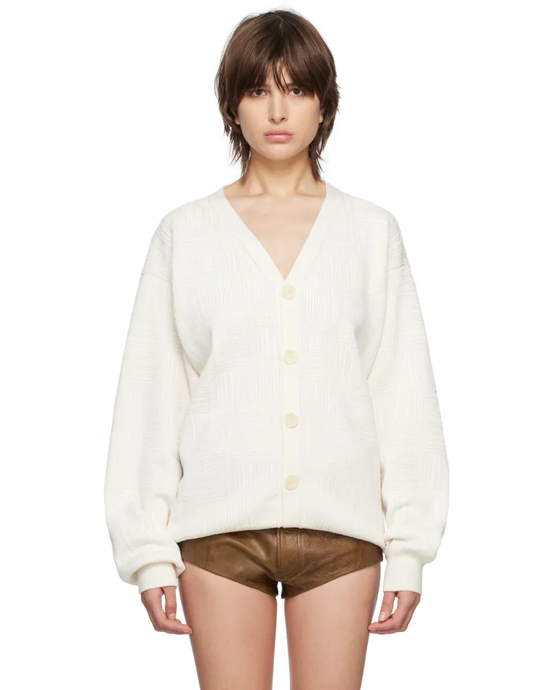 VTMNTS White Barcode Cardigan White