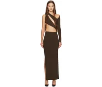 Brown Cutout Maxi Dress