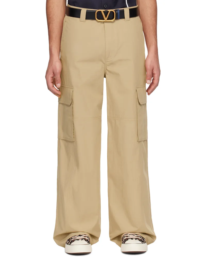 Valentino Garavani Beige Hammer Loop Cargo Pants Beige