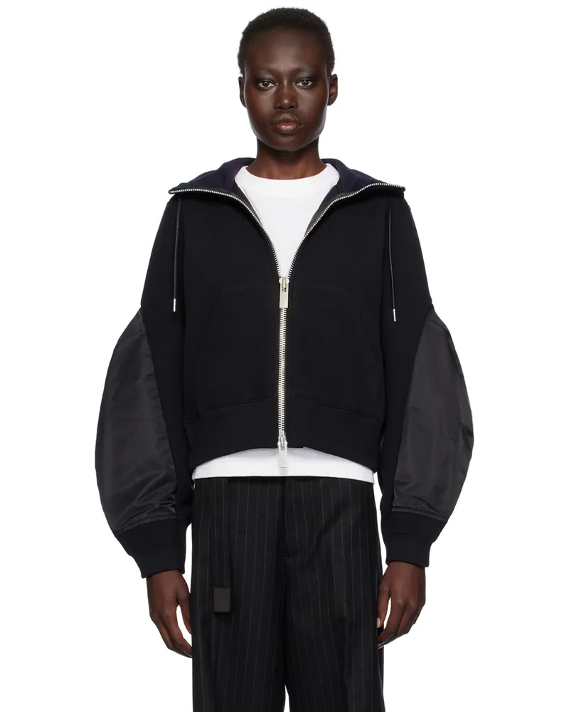 Sacai Black Sponge Sweat Hoodie 001