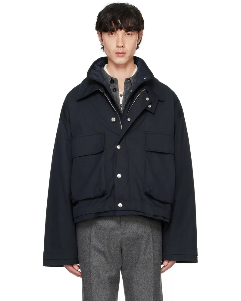 Bottega Veneta Navy Light Cotton Twill Jacket Midnight
