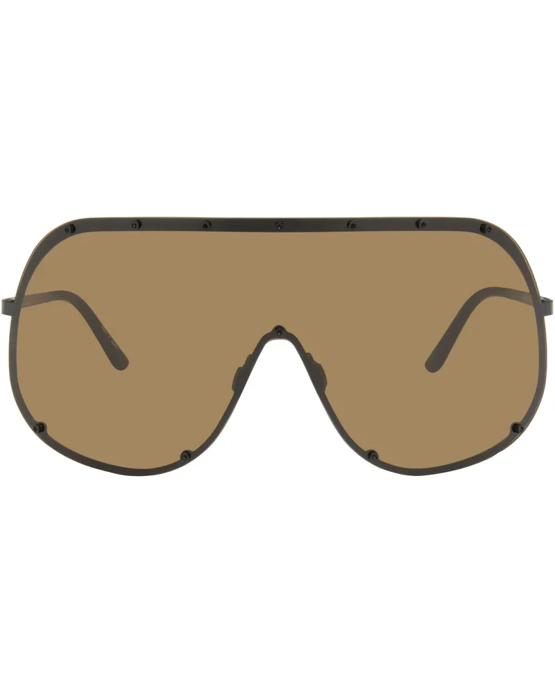Rick Owens Black & Brown Shield Sunglasses 0904