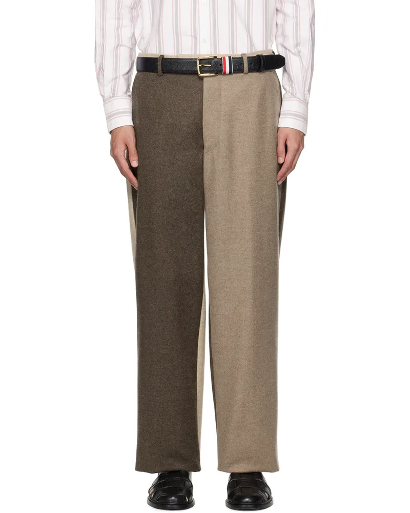 Thom Browne Brown Fun-Mix Trousers 205