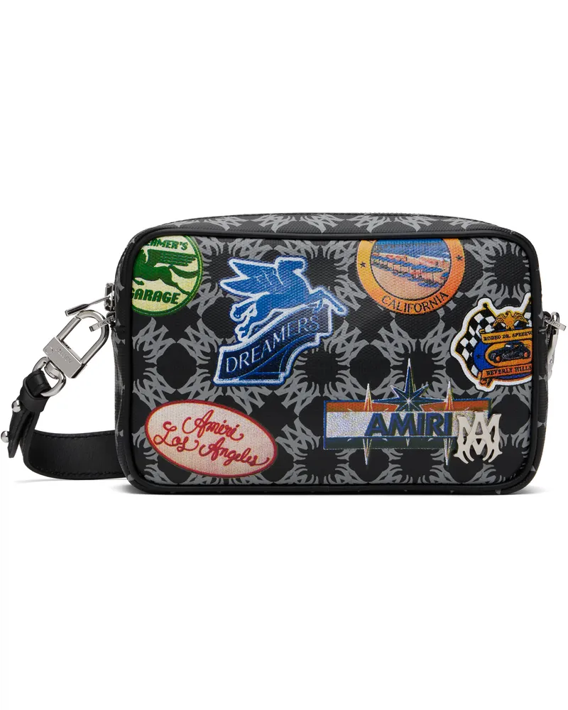 Amiri Black & Gray Station Patch Camera Case Bag Black