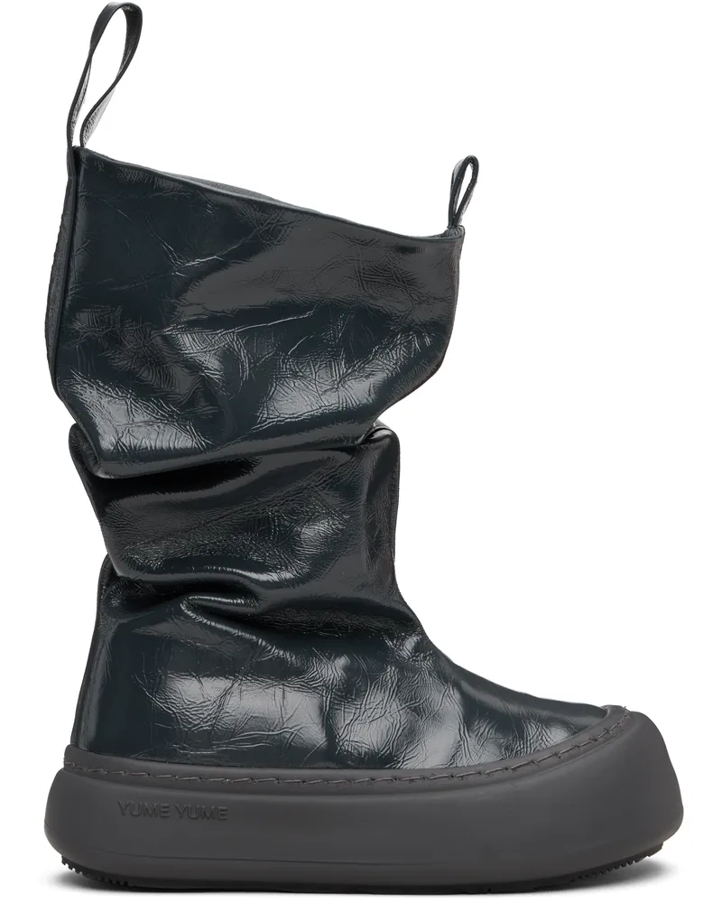 YUME YUME Gray Fisherman Low Boots Wrinkled
