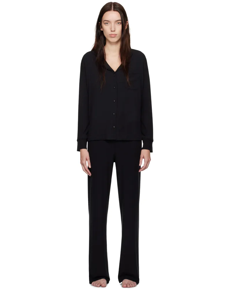 SKIMS Black Soft Lounge Pyjama Set Onyx