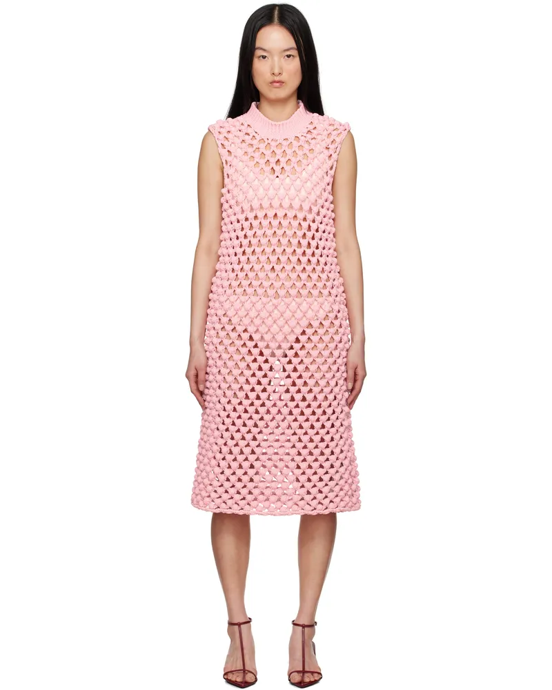 Jil Sander Pink Sleeveless Crewneck Midi Dress 664