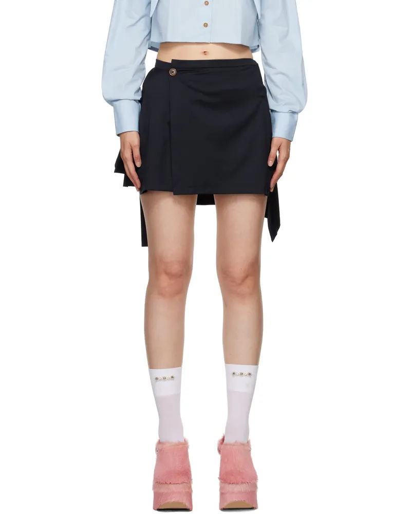 Vivienne Westwood Navy Meghan Kilt Miniskirt K401
