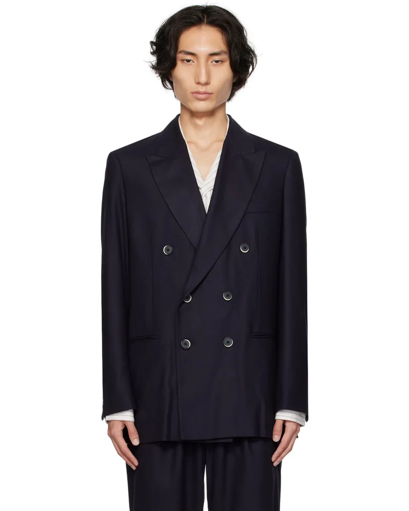 BARENA Navy Bosman Frare Blazer Navy