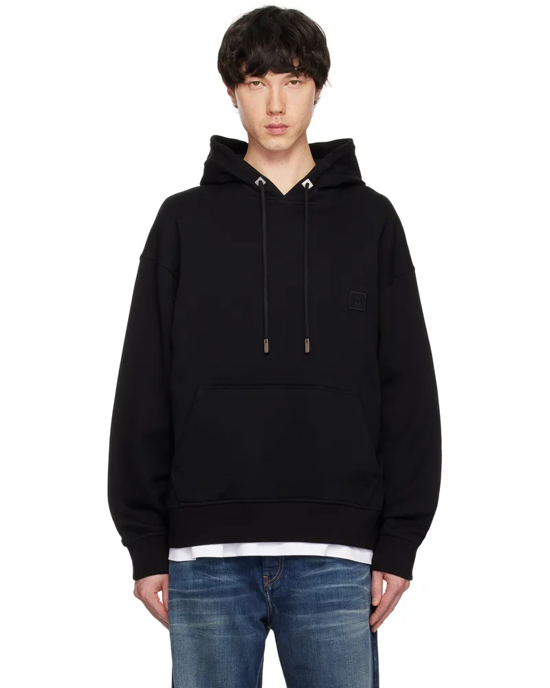 Wooyoungmi Black Metallic Graphic Hoodie 729b
