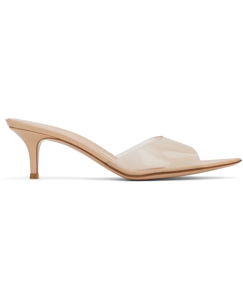 Gianvito Rossi Beige Elle 55 Mules Nude+nude