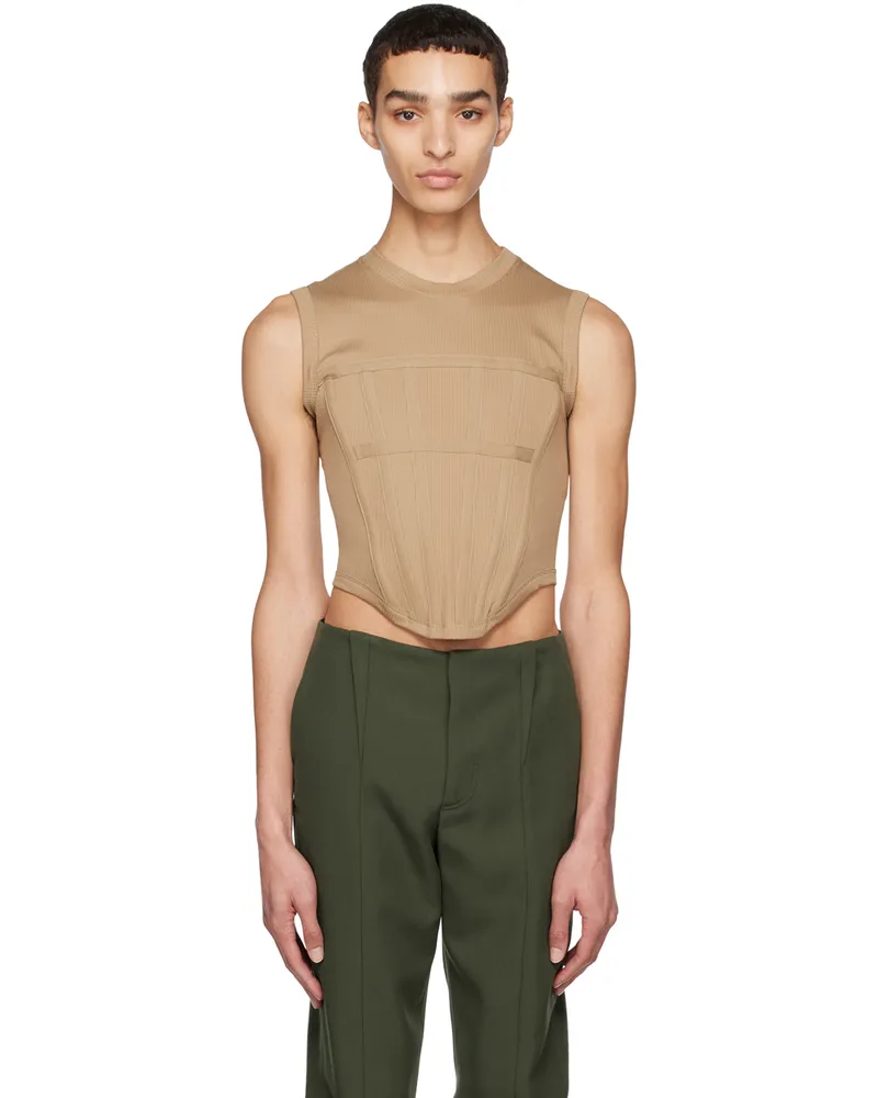 Dion Lee Khaki Corset Tank Top Khaki