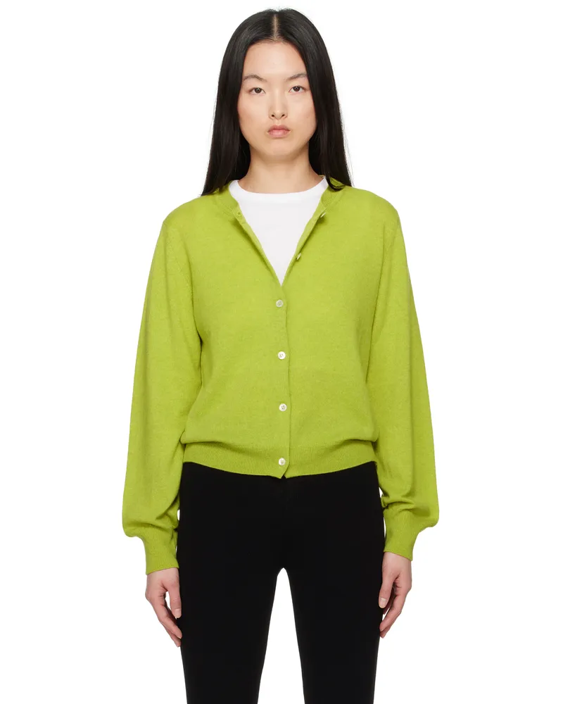 &Daughter Green Enya Cashmere Cardigan Lime