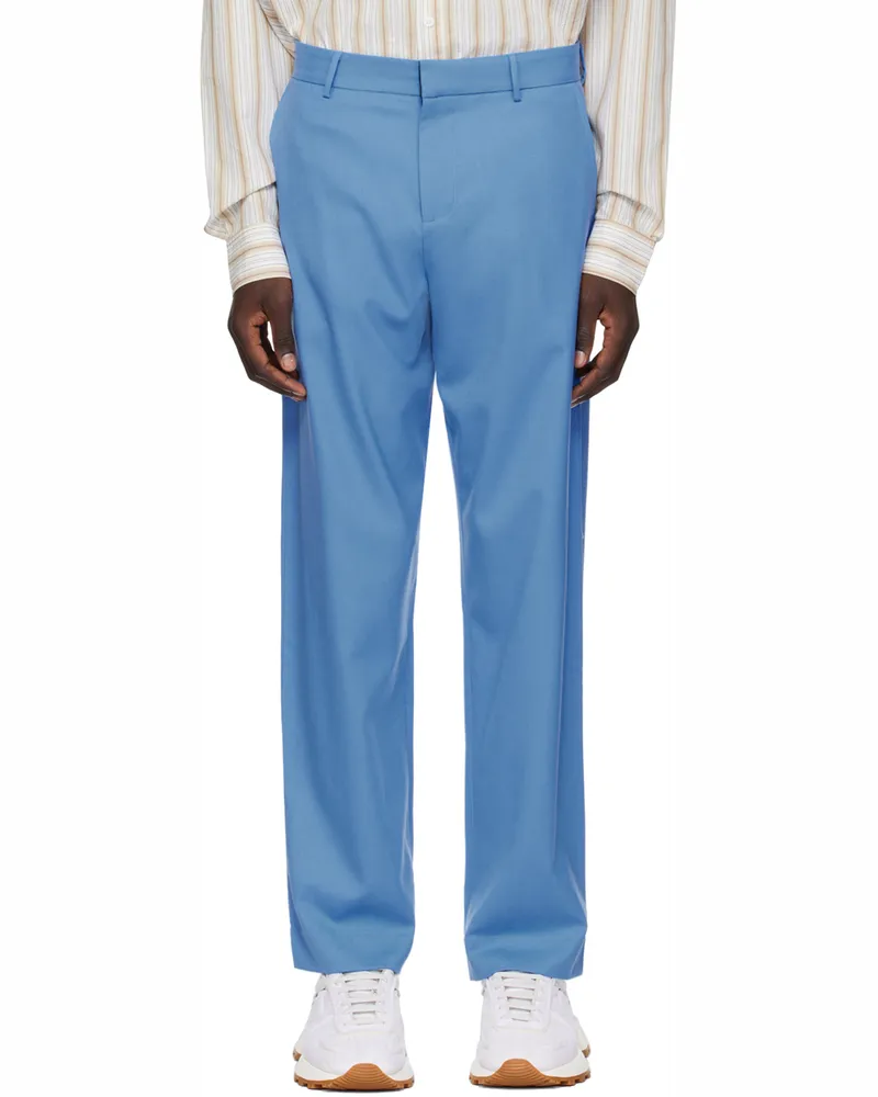 Wynn Hamlyn Blue Straight Trousers Cornflower