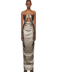 Rick Owens Gunmetal Prong Denim Maxi Dress Gunmetal