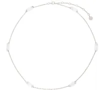 Silver Clear Crystal Chain Necklace