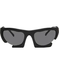 Heliot Emil Black Wraparound Sunglasses Matte