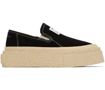 Black Platform Slip-On Sneakers