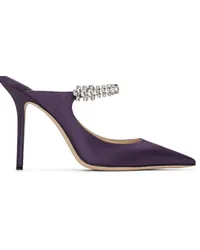 Jimmy Choo Purple Bing 100 Mules Cassis