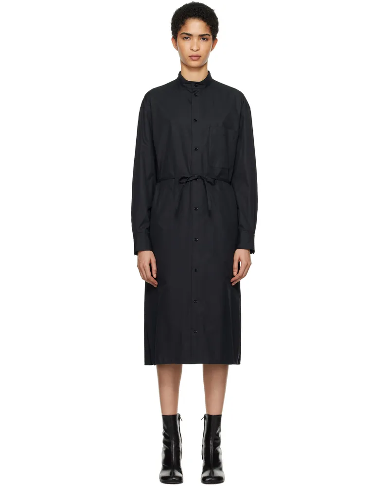 Christophe Lemaire Black Drawstring Shirt Midi Dress Bk997