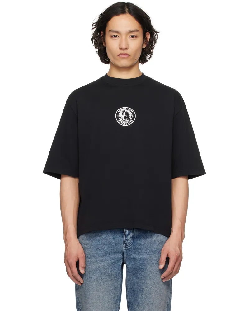 Han Kjøbenhavn Black 'Officer' Printed Oversized T-shirt Anthracite