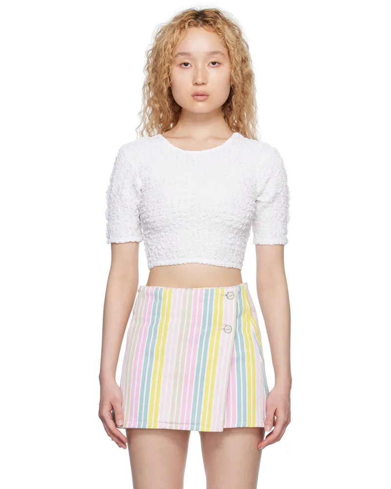 Ganni White Smocked T-Shirt 151